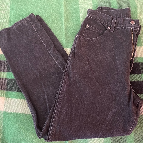 VINTAGE Land's End Black Wash Jeans Size 8 TALL Vintage sizing - Picture 1 of 3